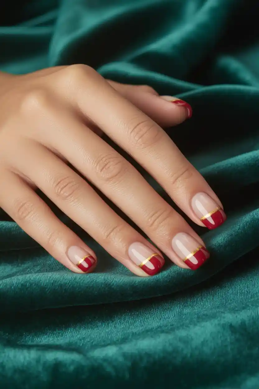 Classic Red with Gold French Tips
