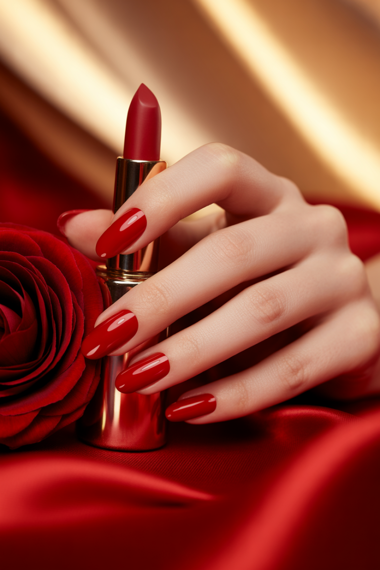 Red French Nails