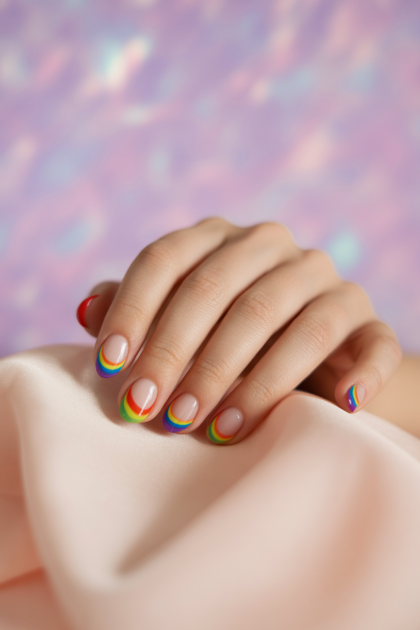 Rainbow Tips Nails Rainbow Tips Nails