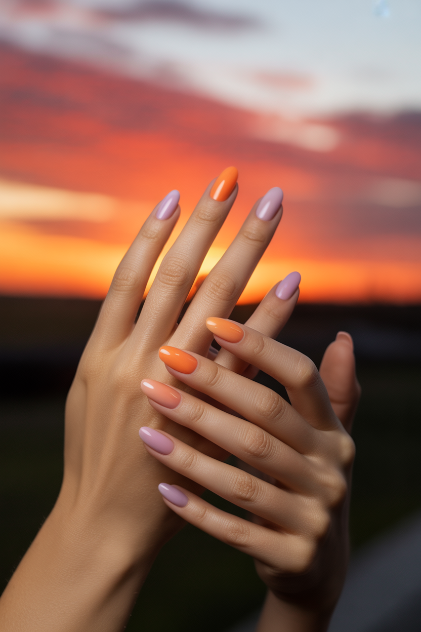 Sunset Gradient Nails Sunset Gradient Nails