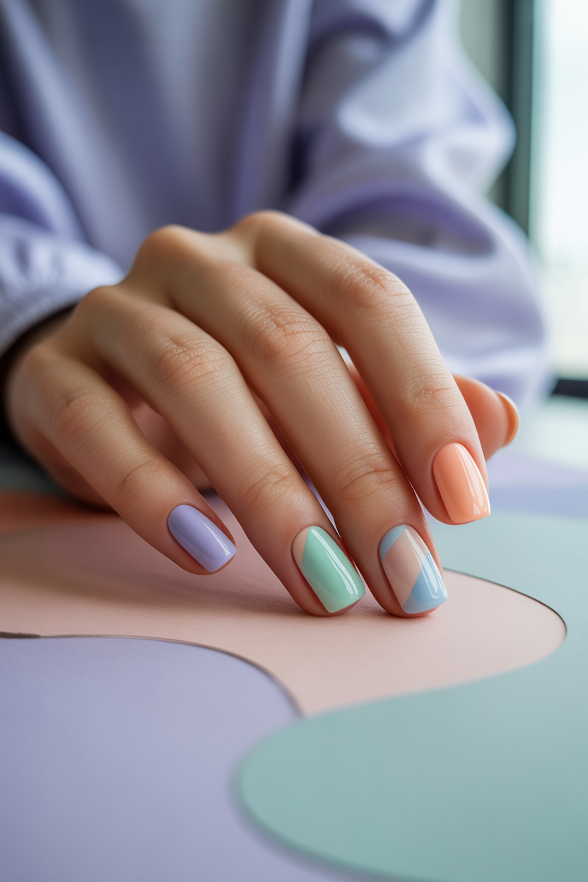 colour-blocked pastel