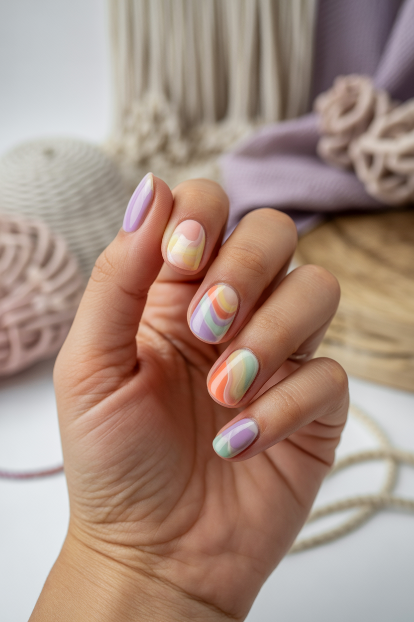 boho tie-dye nails boho tie-dye nail