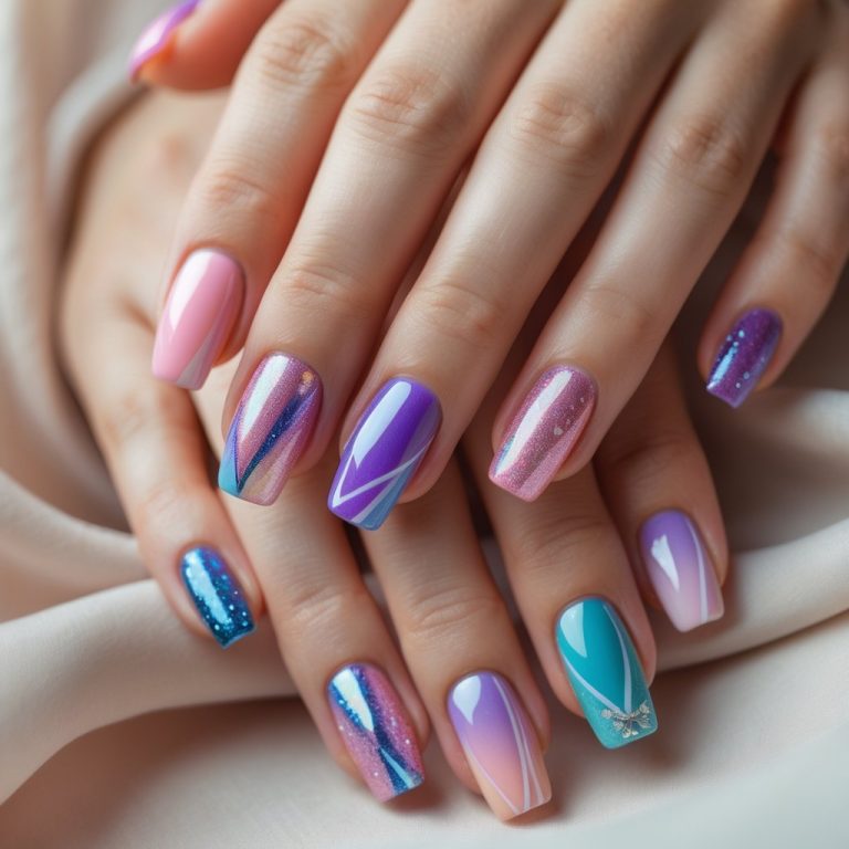 “50 Eye-Catching Multi-Colored Nail Ideas for Every Mood”