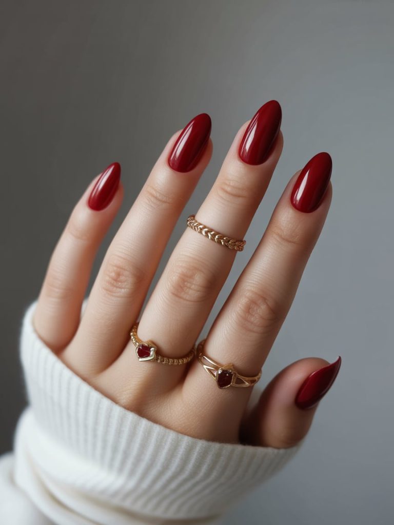 wine red nails