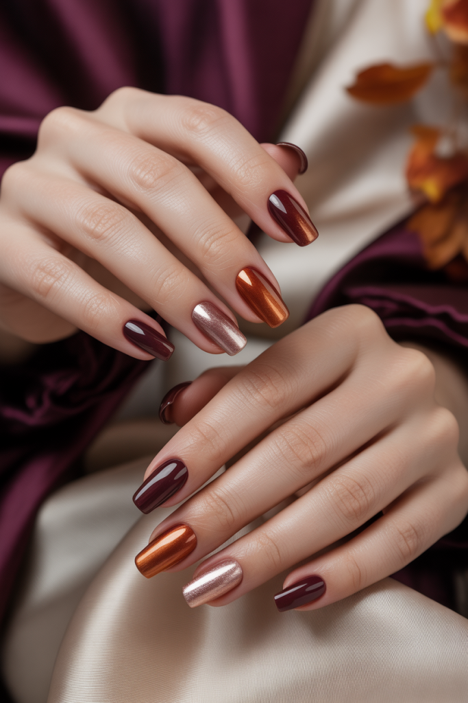 Burgundy and Copper Ombre