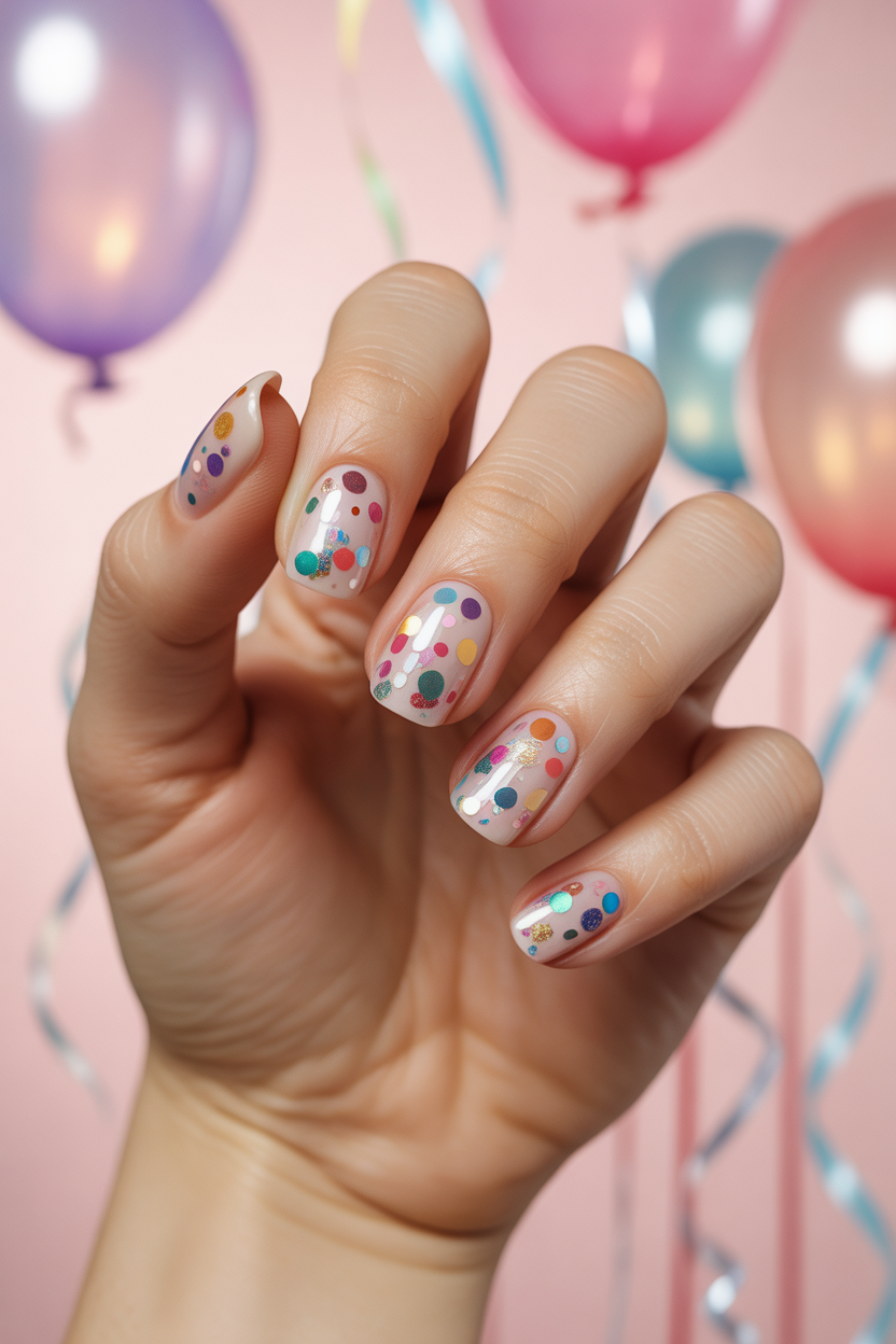 Confetti Sparkle for Short Nails Confetti Sparkle for Short Nails