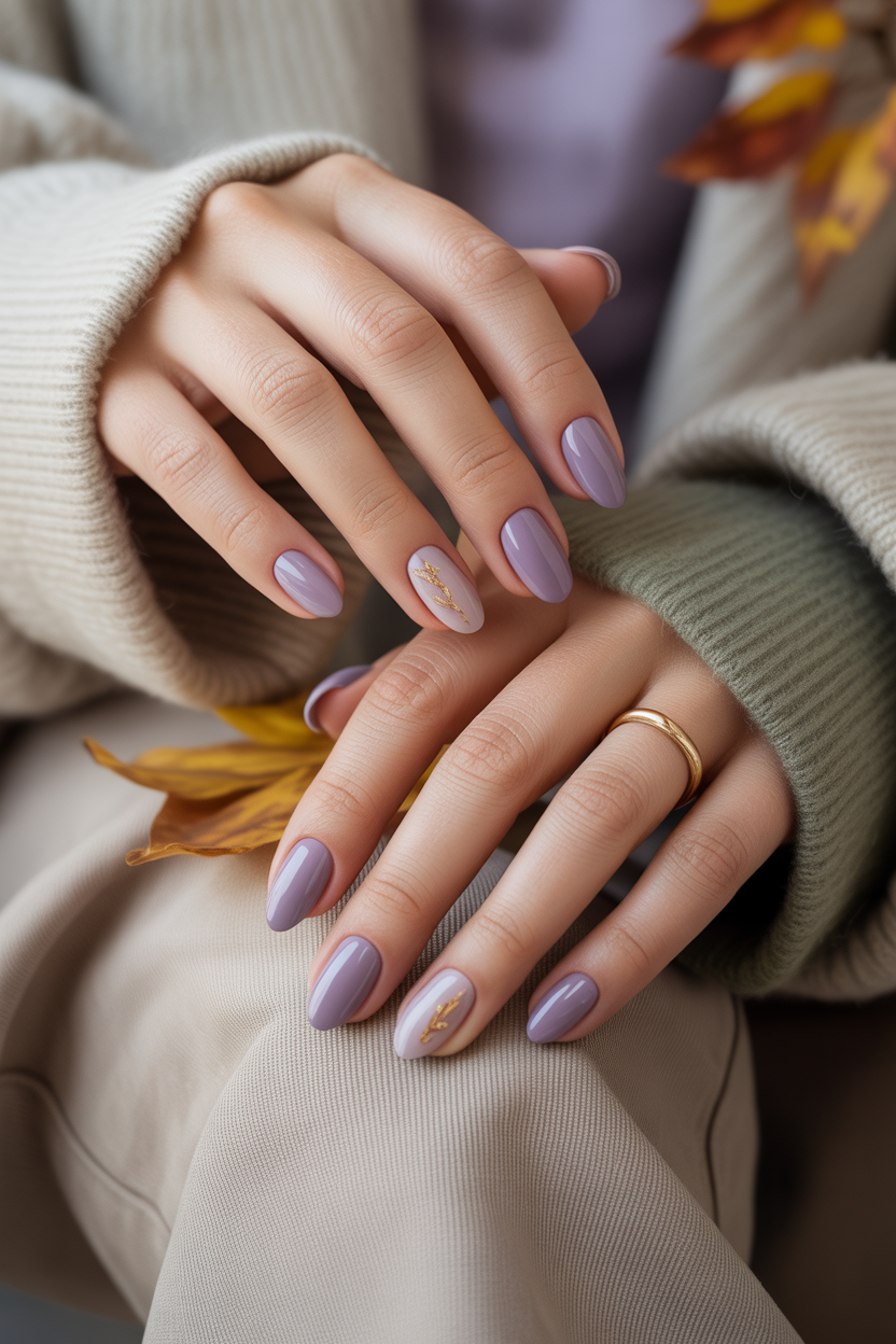 Dusty Lavender Fall Nails