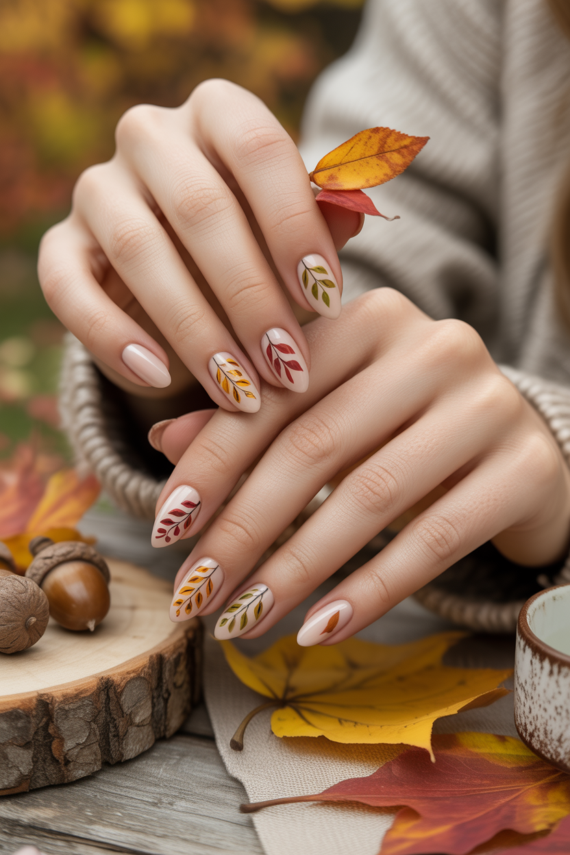 Fall Leaf Hand-Painted Design Fall Leaf Hand-Painted Design
