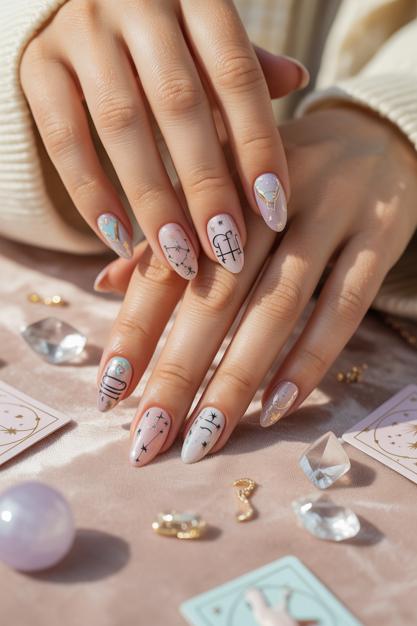 Floral Birthdate Nails