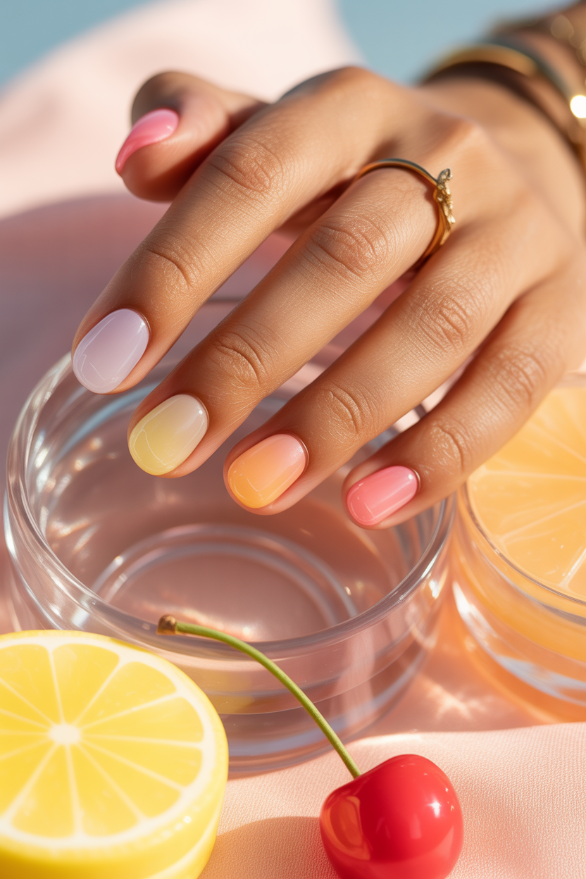 Jelly Finish Round Nails Jelly Finish Round Nails