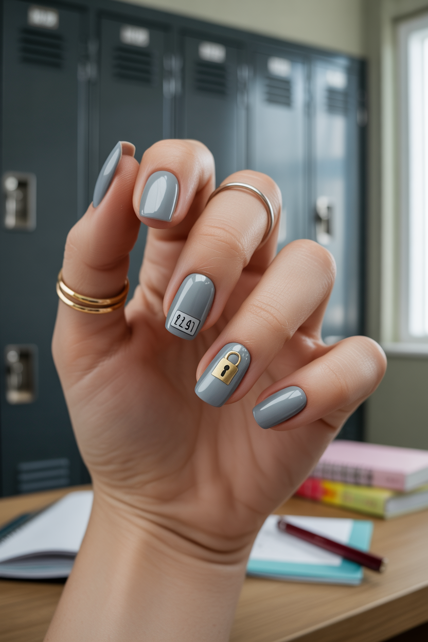 Locker Inspired Nail Art Locker Inspired Nail Art