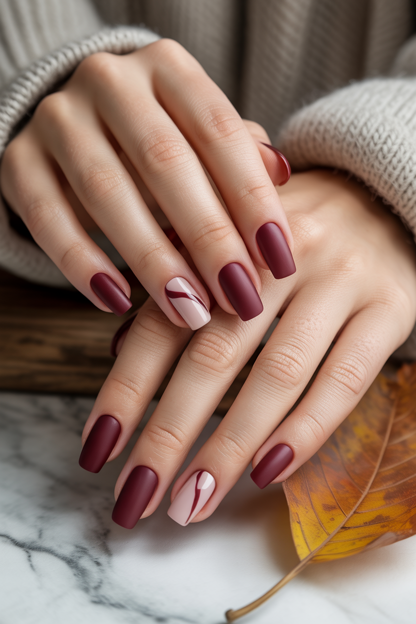 Matte Burgundy with Glossy Accent