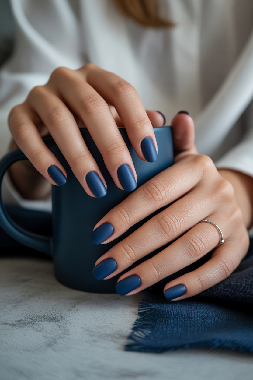 Matte Navy Blue Nails Matte Navy Blue Nails