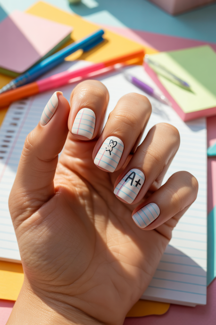 Notebook Paper Nails Notebook Paper Nails