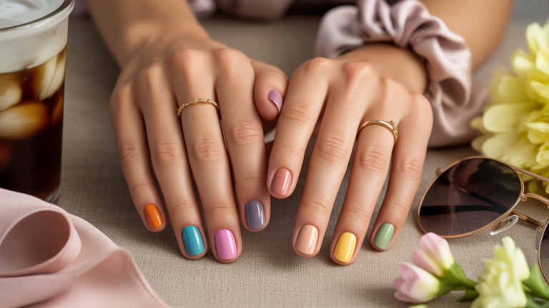 Short August nail ideas