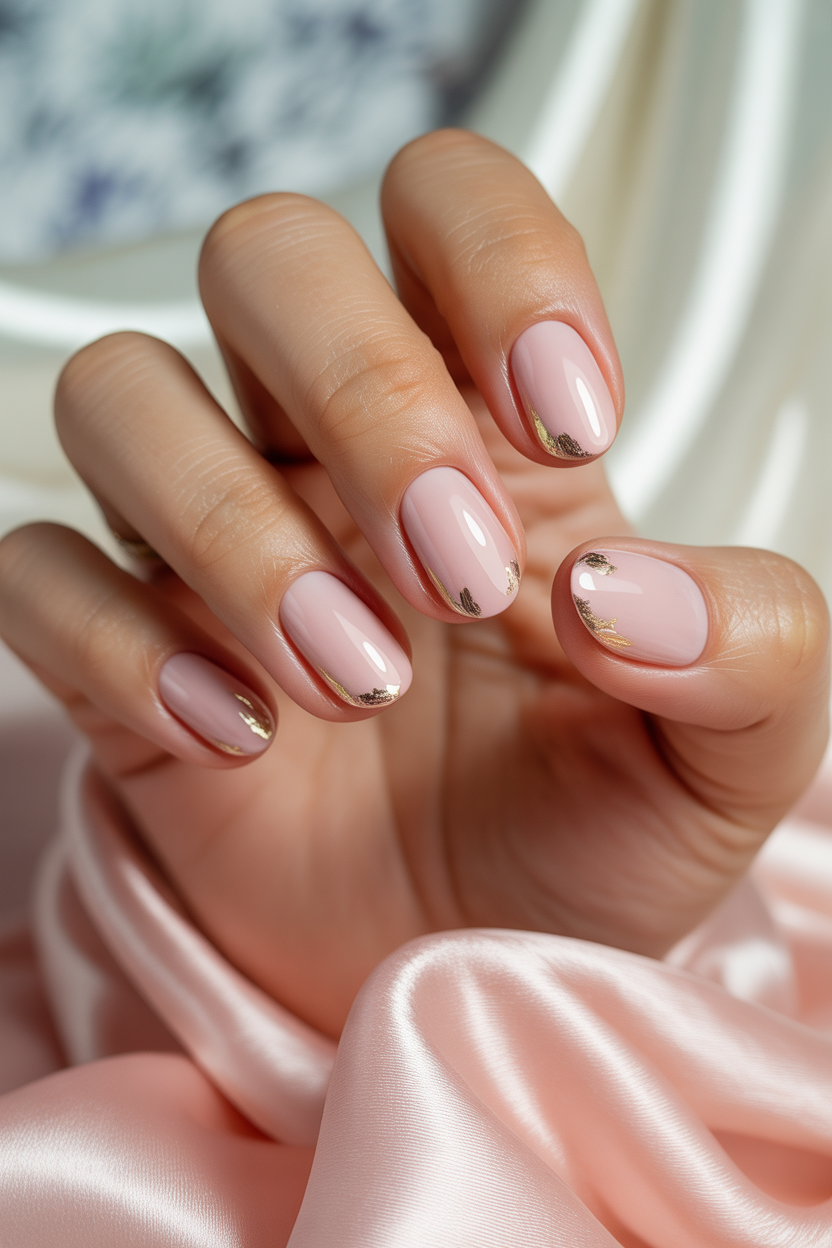 Soft Pink and Foil Accents Soft Pink and Foil Accents
