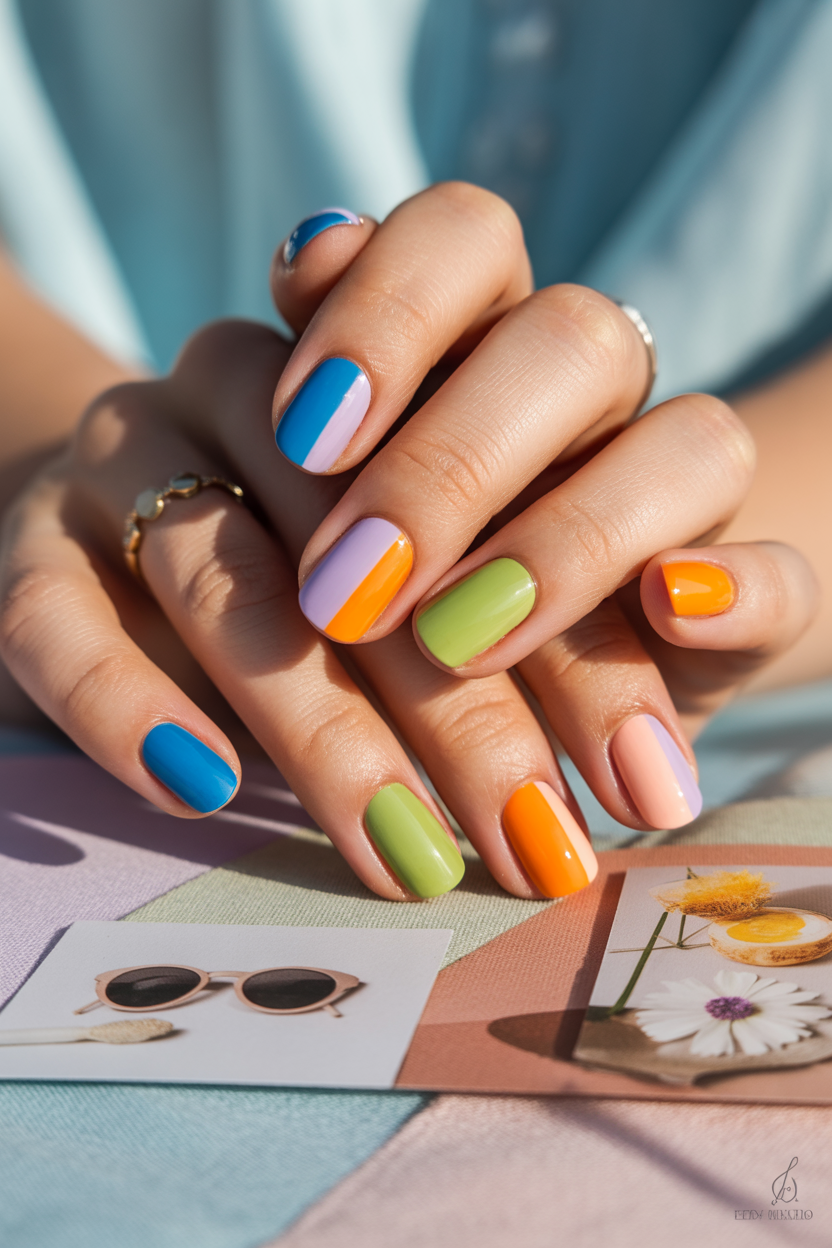 Split-Color Nails Split-Color Nails