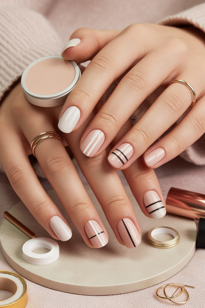 Tape-Stripe Nails Tape-Stripe Nails