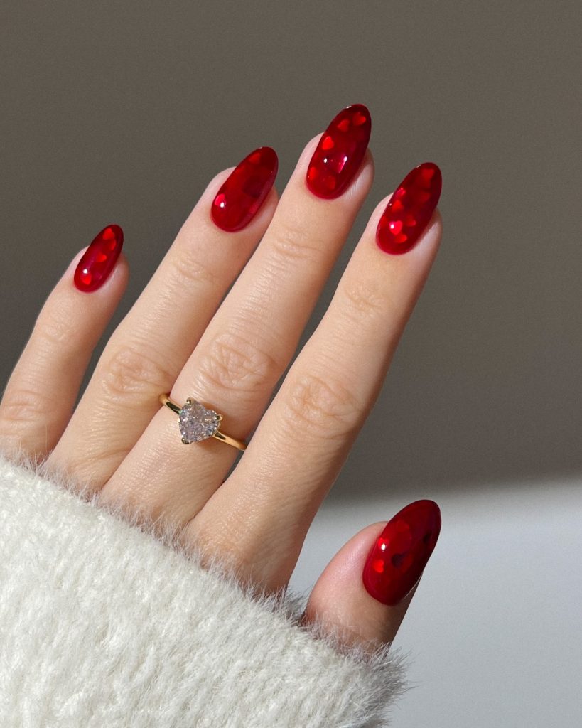 Maroon Gradient Nails