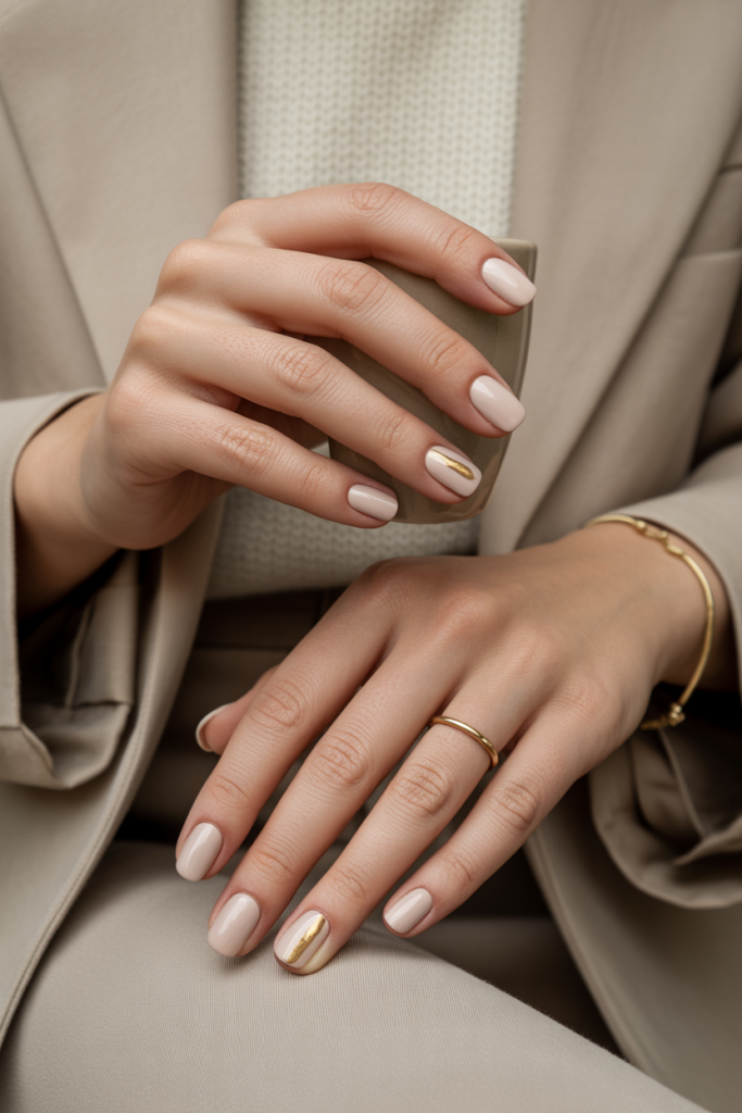 Beige with a Single Gold Accent
