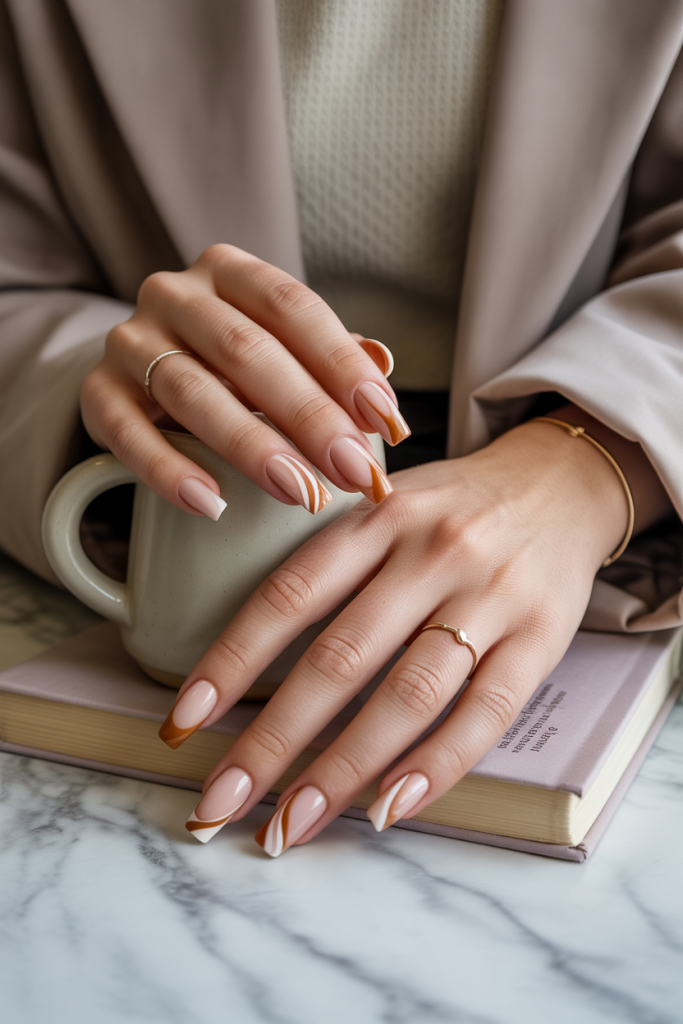 Caramel Swirl French Tips