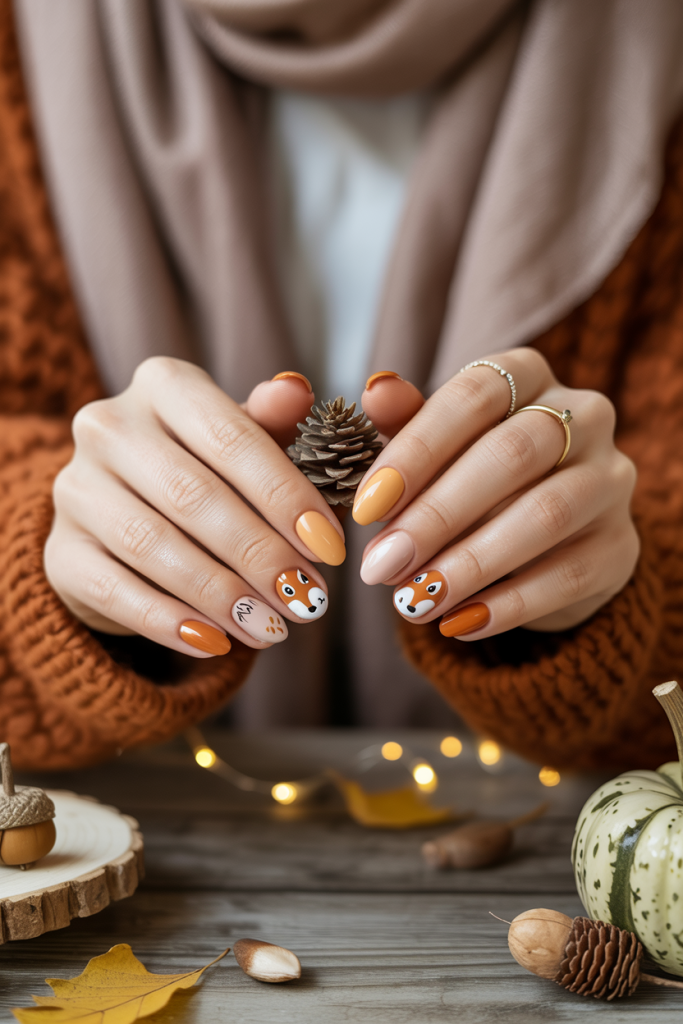 Cute Fox Design Nails