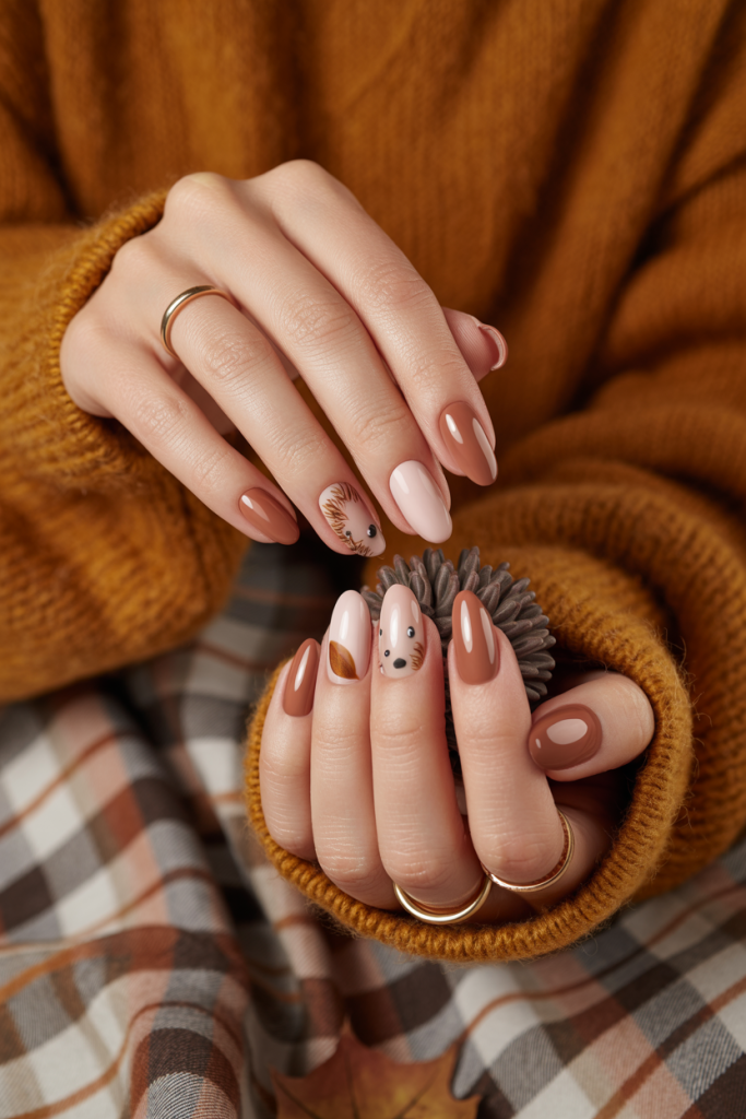 Cute Hedgehog Accent Nail