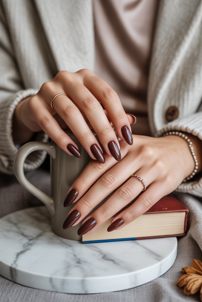 Dark Brown Almond Acrylics