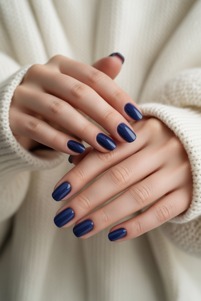 Navy Blue Gel Nails