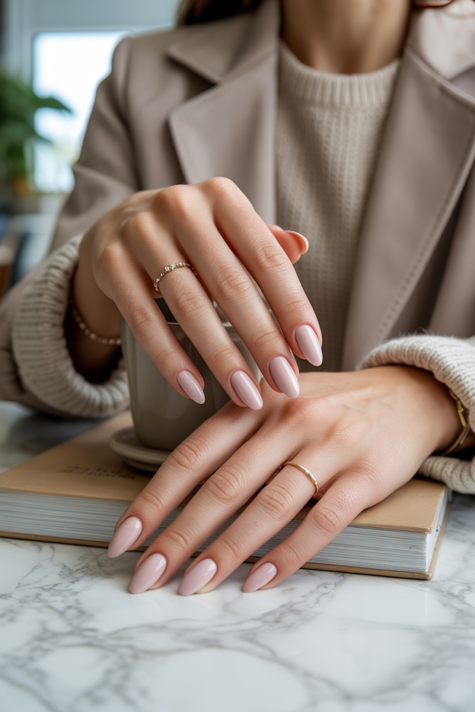 Nude Almond Nails
