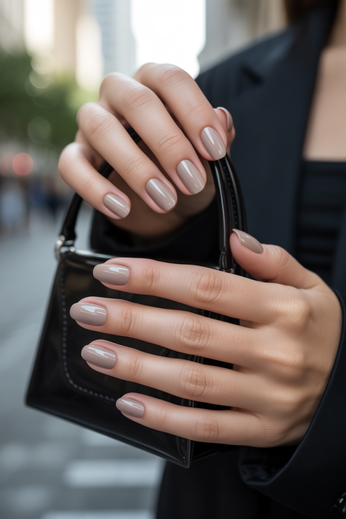 Nude Beige Gel Nails