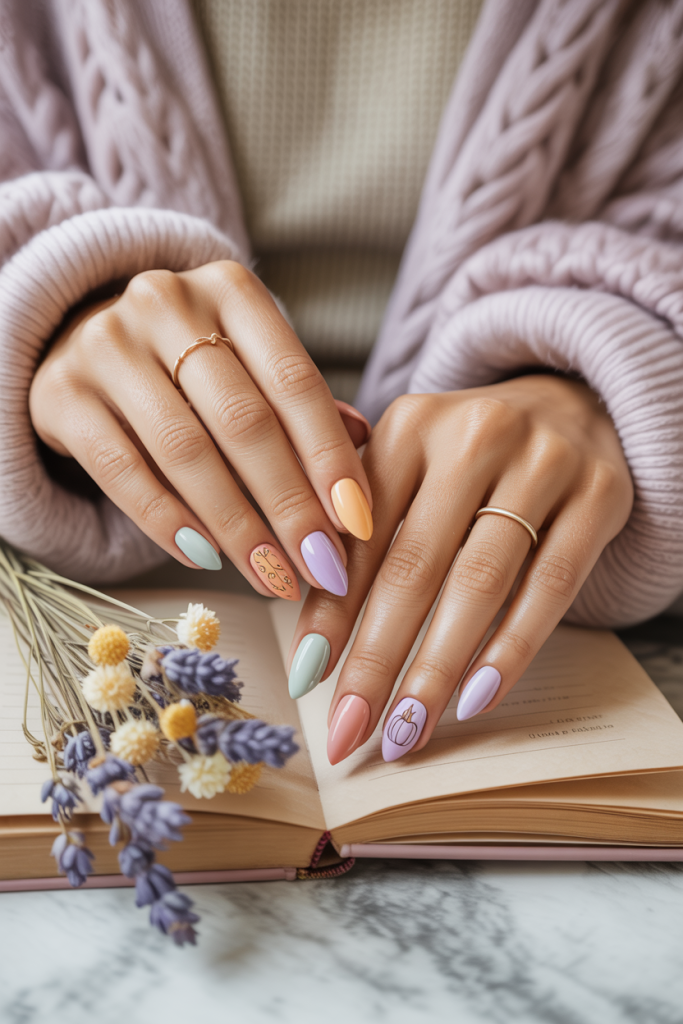  Pastel Ombre Fall Nails