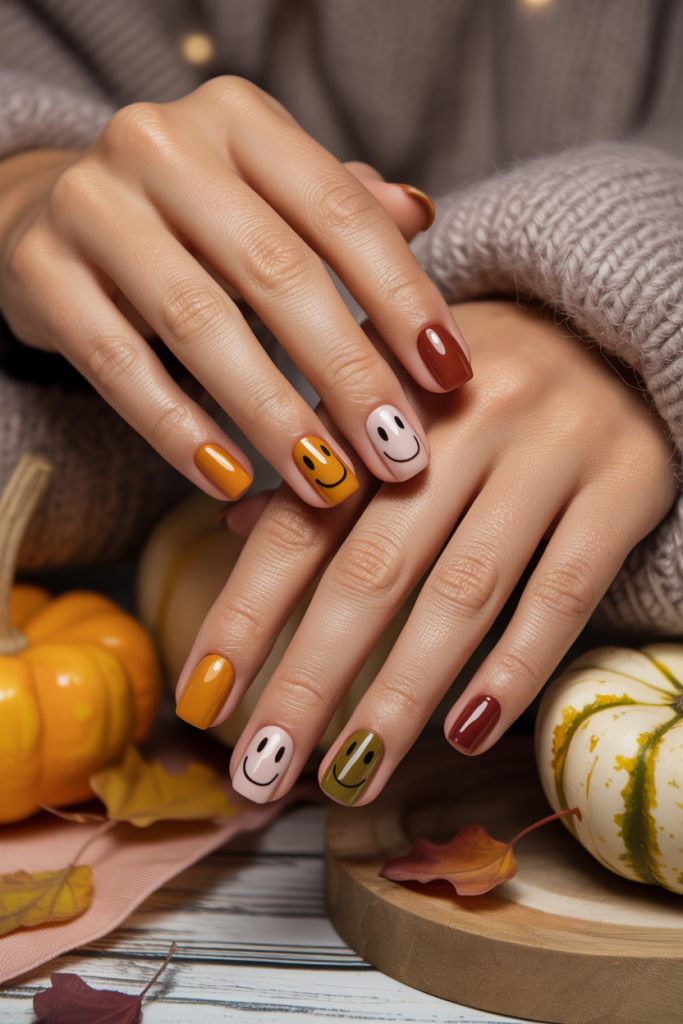 Smiley Faces in Fall Colors
