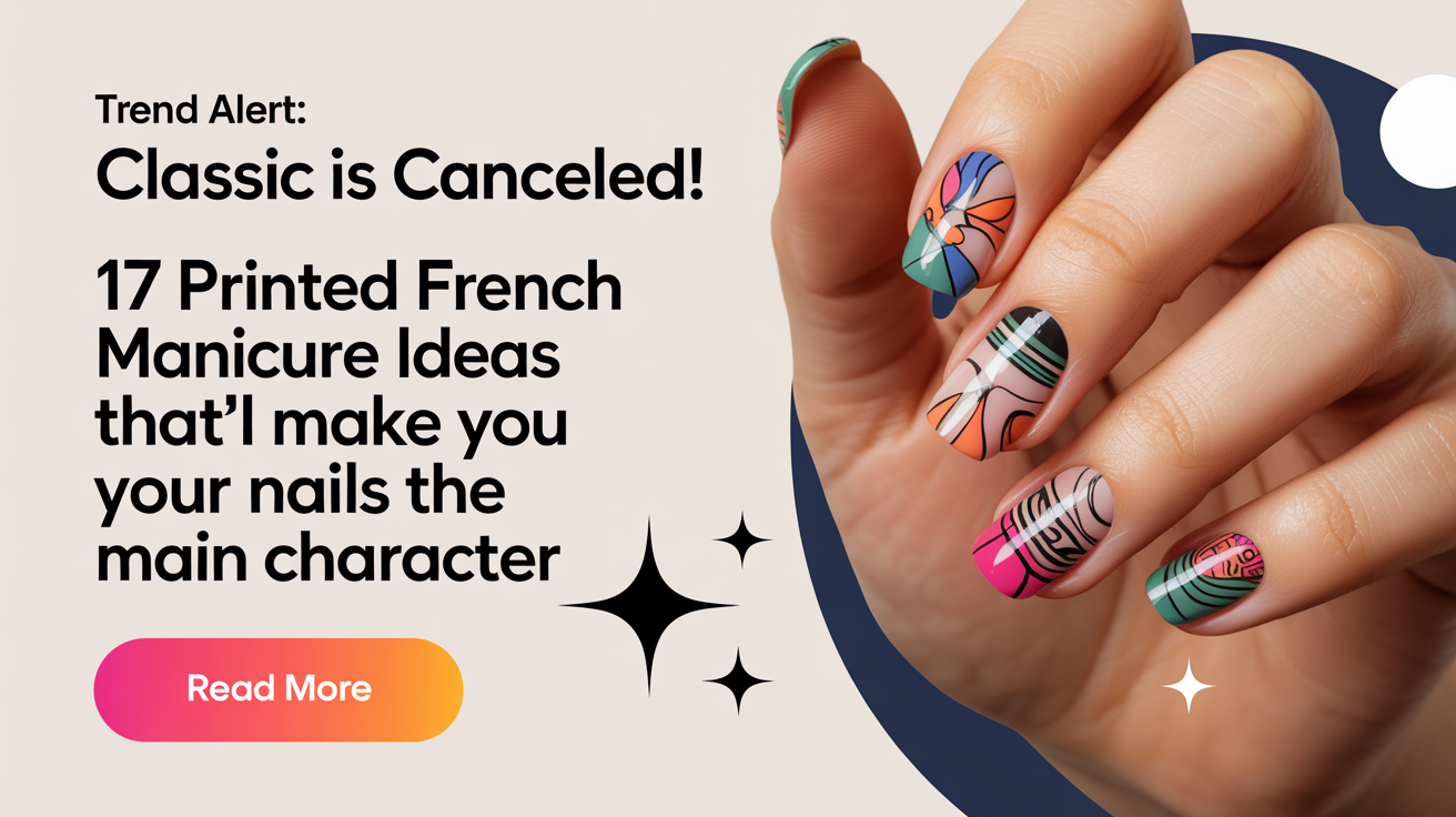 Printed French Manicure